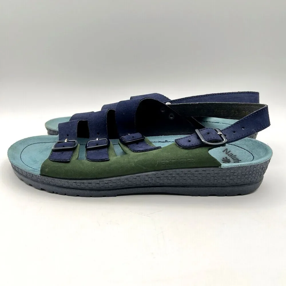 Naturform Comfort Sole Rohde Sandals Tri-Color Suede German Orthopedic Sz 41